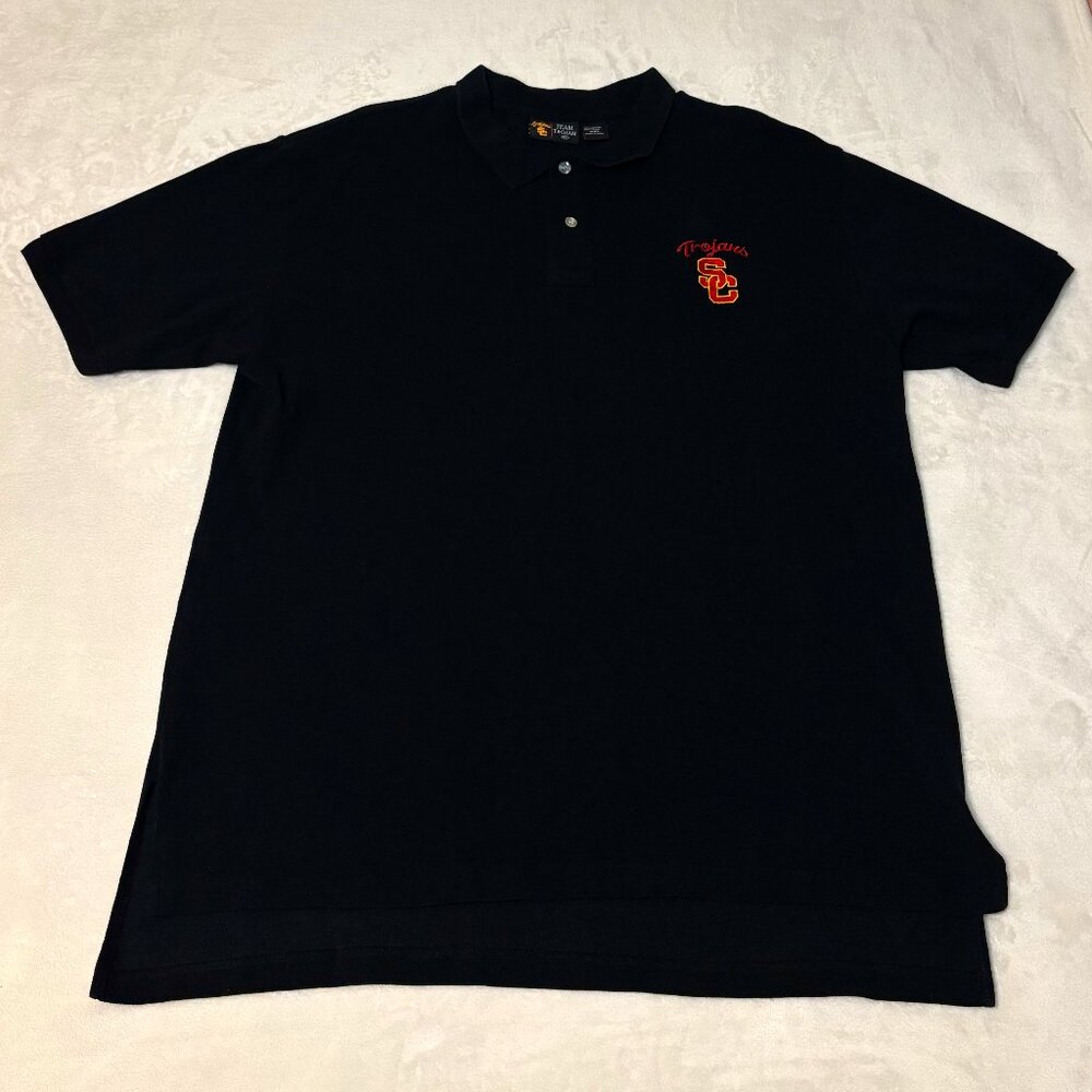 USC Trojans Shirt Mens 2XL Black Polo Team Trojan College XXL Adult University